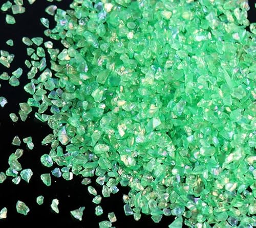 5 Packungen 50 g Crushed Glass Unregelmäßige Metallic-Chips 1,5–3,5 mm Glitzer zerbrochene Glaschips für Handwerk, Vasenfüller, Dekoration, Grasgrün 5 Packungen 50 g Crushed Glass Unregelmäßige Metallic-Chips 1,5–3,5 mm Glitzer zerbrochene Glaschips für Handwerk, Vasenfüller, Dekoration, Grasgrün von Aoktorkit