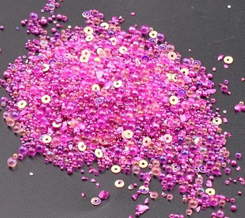 5 Packungen 50 g unregelmäßige zerkleinerte Glassplitter dekorative Glasperlen und Pailletten Set zum Basteln, Vasenfüller, Dekoration, Rosenrot 5 Packungen 50 g unregelmäßige zerkleinerte Glassplitter dekorative Glasperlen und Pailletten Set zum Basteln, Vasenfüller, Dekoration, Rosenrot von Aoktorkit
