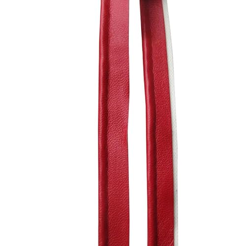 5 m rote Lederpaspel-Bordüre, 1 cm breit, Schrägband, paspeliert, für Kleidung, Stoffkante, Nähband von Aoktorkit