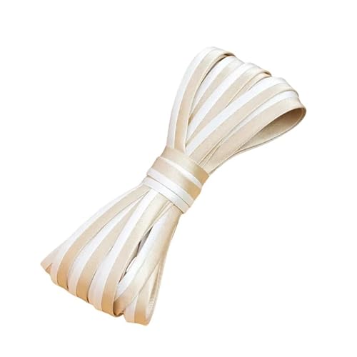 5 m zweifarbige Satin-Paspelbordüre, 1 cm breit, Paspelband, zum Nähen, Basteln, Beige und Weiß 5 m zweifarbige Satin-Paspelbordüre, 1 cm breit, Paspelband, zum Nähen, Basteln, Beige und Weiß von Aoktorkit