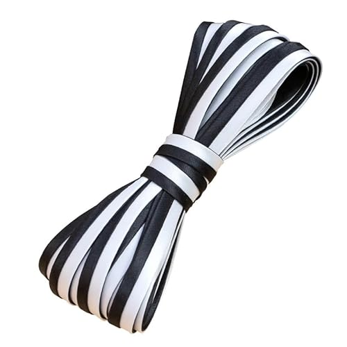 5 m zweifarbige Satinpaspelierung, 1 cm breit, Biasband, paspeliert, zum Nähen, Basteln, Schwarz und Weiß 5 m zweifarbige Satinpaspelierung, 1 cm breit, Biasband, paspeliert, zum Nähen, Basteln, Schwarz und Weiß von Aoktorkit