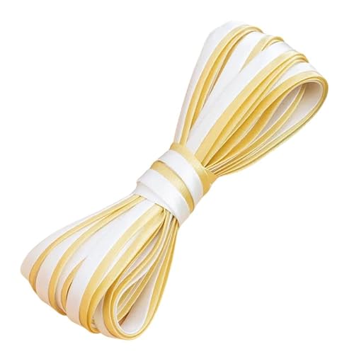 5 m zweifarbige Satinpaspelierung, 1 cm breit, Biasband, paspeliert, zum Nähen, Basteln, Weiß und Gelb 5 m zweifarbige Satinpaspelierung, 1 cm breit, Biasband, paspeliert, zum Nähen, Basteln, Weiß und Gelb von Aoktorkit
