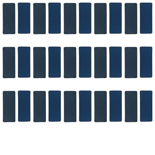 50 Stück dunkelblaue Blanko-Leder-Etiketten, 5 x 2 cm, rechteckig, geprägtes PU-Leder, Anhänger für Kleidung, Hüte, Jeans, Taschen, Geldbörsen, Dekor von Aoktorkit