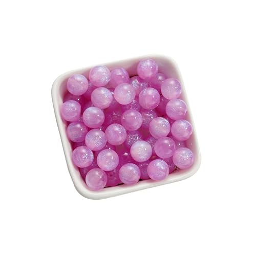 50 Stück lila Glitzer-Perlen, lose Perlen, 8 mm, runde Harzperlen mit Loch, rote Perlen zum Basteln von Schmuckherstellung 50 Stück lila Glitzer-Perlen, lose Perlen, 8 mm, runde Harzperlen mit Loch, rote Perlen zum Basteln von Schmuckherstellung von Aoktorkit