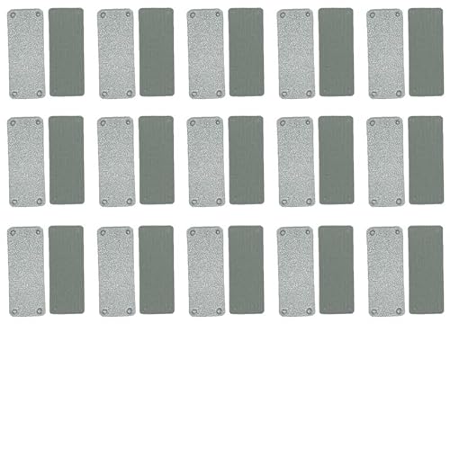 50 Stück silberfarbene Blanko-Leder-Etiketten, 5 x 2 cm, rechteckig, zum Nähen, für Kleidung, Hüte, Jeans, Taschen, Geldbörsen, Dekoration 50 Stück silberfarbene Blanko-Leder-Etiketten, 5 x 2 cm, rechteckig, zum Nähen, für Kleidung, Hüte, Jeans, Taschen, Geldbörsen, Dekoration von Aoktorkit
