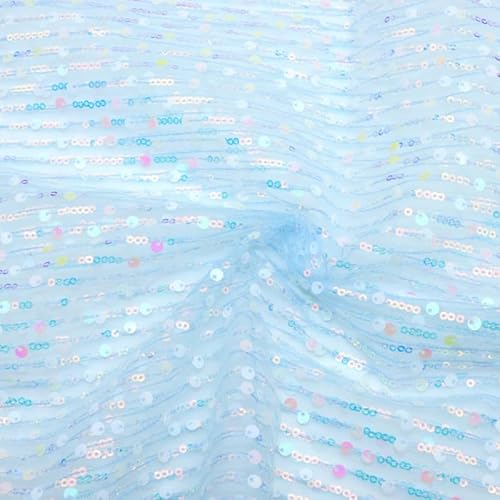 50 cm Polyester-Pailletten-Mesh-Stoff, hellblau, Polsterstoff mit Pailletten, 1,4 m, glitzernd, glitzernd, Stoff für Glitzerkleidung, DIY-Dekoration 50 cm Polyester-Pailletten-Mesh-Stoff, hellblau, Polsterstoff mit Pailletten, 1,4 m, glitzernd, glitzernd, Stoff für Glitzerkleidung, DIY-Dekoration von Aoktorkit