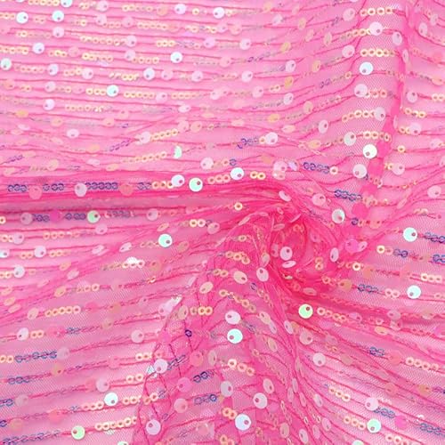 50 cm Polyester-Pailletten-Netzstoff, rosarot, Polsterstoff mit Pailletten, 1,4 m, glitzernd, glitzernd, Stoff für Glitzerkleidung, DIY-Dekoration 50 cm Polyester-Pailletten-Netzstoff, rosarot, Polsterstoff mit Pailletten, 1,4 m, glitzernd, glitzernd, Stoff für Glitzerkleidung, DIY-Dekoration von Aoktorkit