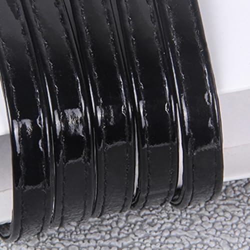 Flaches PU-Lederband, doppelseitig, Lederband, für Bastelarbeiten, Schwarz, 8 mm x 5 m von Aoktorkit