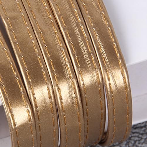 Flaches PU-Lederband, doppelseitig, Lederband, für Bastelarbeiten, goldfarben, 8 mm x 5 m von Aoktorkit