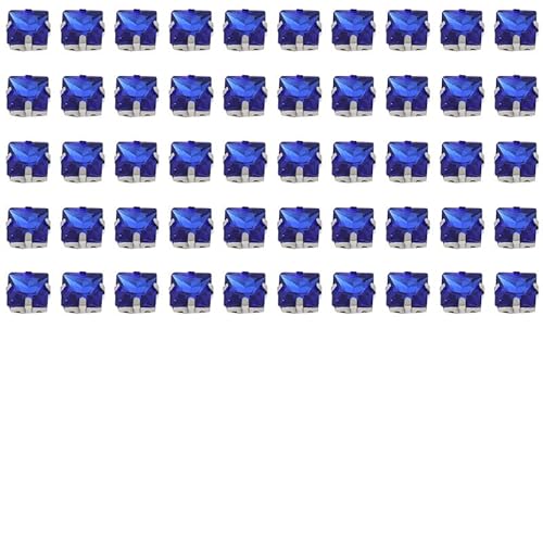 Glas-Kristalle zum Aufnähen, quadratisch, mit Loch, 8 mm, Krallen-Edelsteine, Verzierungen für Bastelarbeiten, 50 Stück Glas-Kristalle zum Aufnähen, quadratisch, mit Loch, 8 mm, Krallen-Edelsteine, Verzierungen für Bastelarbeiten, 50 Stück von Aoktorkit