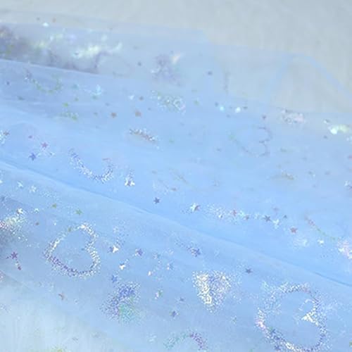 Glitzernetzrolle, 1,5 m x 1 m, hellblau, glitzernd, dekorative Tüllrolle, Netzstoff für Bastelarbeiten, Geschenkverpackungen Glitzernetzrolle, 1,5 m x 1 m, hellblau, glitzernd, dekorative Tüllrolle, Netzstoff für Bastelarbeiten, Geschenkverpackungen von Aoktorkit