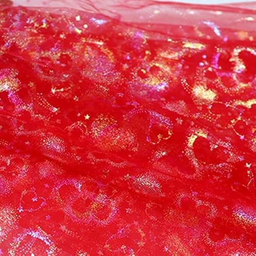 Glitzernetzrolle, 1,5 m x 1 m, roter Glitzer, dekorative Tüllrolle, Netzstoff für Bastelarbeiten, Geschenkverpackungen Glitzernetzrolle, 1,5 m x 1 m, roter Glitzer, dekorative Tüllrolle, Netzstoff für Bastelarbeiten, Geschenkverpackungen von Aoktorkit