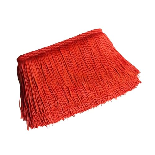 Große rote Fransenborte, Polyester-Fransenborte, Spitzenband zum Nähen, Basteln, 10 cm x 10 m von Aoktorkit