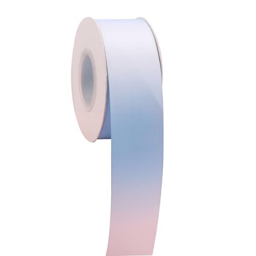 Hellblaues Dekoband mit Farbverlauf, doppelseitig, Satinband für Bastelarbeiten, Geschenkverpackungen, 4 cm x 20 Meter Hellblaues Dekoband mit Farbverlauf, doppelseitig, Satinband für Bastelarbeiten, Geschenkverpackungen, 4 cm x 20 Meter von Aoktorkit