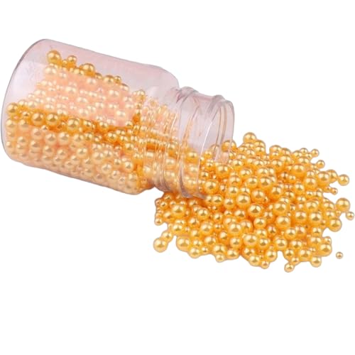 Kunststoffperlen, Kunstperlen, goldfarben, rund, lose Perlen zum Basteln, Vasenfüller, Dekoration, 3–8 mm, 500 Stück Kunststoffperlen, Kunstperlen, goldfarben, rund, lose Perlen zum Basteln, Vasenfüller, Dekoration, 3–8 mm, 500 Stück von Aoktorkit