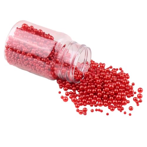 Kunststoffperlen, Kunstperlen, rund, lose Perlen zum Basteln, Vasenfüller, Dekoration, 3–8 mm, Rot, 500 Stück Kunststoffperlen, Kunstperlen, rund, lose Perlen zum Basteln, Vasenfüller, Dekoration, 3–8 mm, Rot, 500 Stück von Aoktorkit