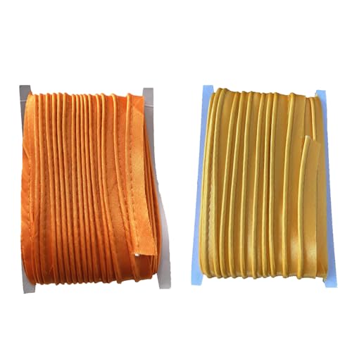 Paspelband aus Polyester, 18 m, 1,2 cm breit, für Kantennähen, Basteln, Binden, Gold und Orange, 2 Stück Paspelband aus Polyester, 18 m, 1,2 cm breit, für Kantennähen, Basteln, Binden, Gold und Orange, 2 Stück von Aoktorkit