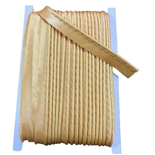 Paspelband aus Polyester, 18 m, Beige, 1,2 cm breit, für Kantennähen, Basteln, Binden von Aoktorkit