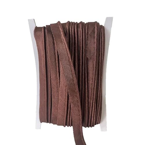 Paspelband aus Polyester, 18 m, braun, 1,2 cm breit, für Kantennähen, Basteln, Bindung von Aoktorkit