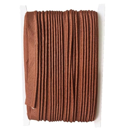Paspelband aus Polyester, 18 m, braun, 1,2 cm breit, für Kantennähen, Basteln, Bindung von Aoktorkit