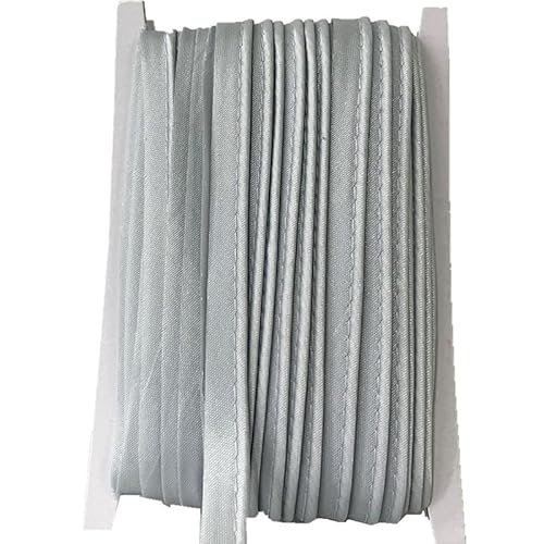 Paspelband aus Polyester, 18 m, hellgrau, 1,2 cm breit, für Kantennähen, Basteln, Bindung von Aoktorkit