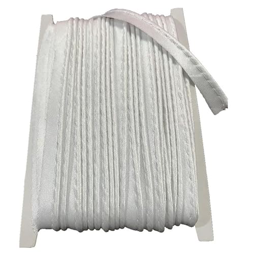Paspelband aus Polyester, 18 m, weiß, 1,2 cm breit, für Kantennähen, Basteln, Binden von Aoktorkit