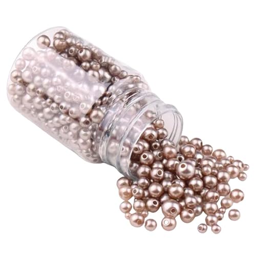Perlen zum Basteln, 3–8 mm, rund, für Armbänder, Halsketten, Dekoration, Hellbraun, 520 Stück von Aoktorkit