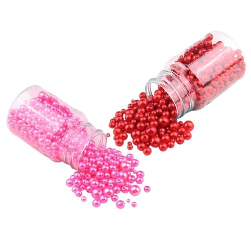 Perlen zum Basteln, runde lose Perlen für Armbänder, Halsketten, Dekoration, 3–8 mm, 2 Flaschen, 1040 Stück, Rosa und Rot Perlen zum Basteln, runde lose Perlen für Armbänder, Halsketten, Dekoration, 3–8 mm, 2 Flaschen, 1040 Stück, Rosa und Rot von Aoktorkit