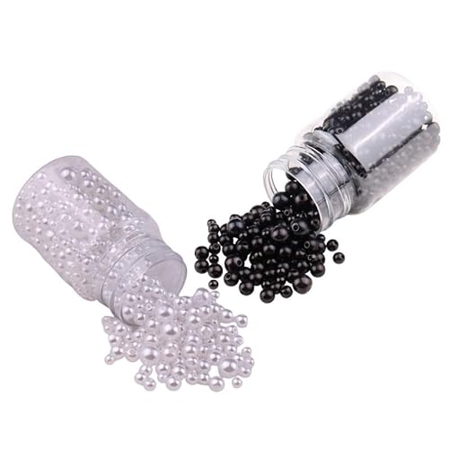 Perlen zum Basteln, runde lose Perlen für Armbänder, Halsketten, Dekoration, 3–8 mm, 2 Flaschen, 1040 Stück, Weiß und Schwarz Perlen zum Basteln, runde lose Perlen für Armbänder, Halsketten, Dekoration, 3–8 mm, 2 Flaschen, 1040 Stück, Weiß und Schwarz von Aoktorkit