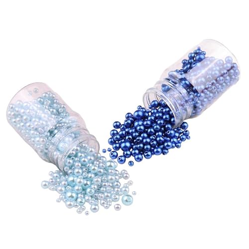 Perlen zum Basteln, runde lose Perlen für Armbänder, Halsketten, Dekoration, 3–8 mm, Hellblau und Dunkelblau, 2 Flaschen, 1040 Stück Perlen zum Basteln, runde lose Perlen für Armbänder, Halsketten, Dekoration, 3–8 mm, Hellblau und Dunkelblau, 2 Flaschen, 1040 Stück von Aoktorkit