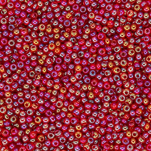 Rocailles-Perlen, 2 mm, rot, schillernd, kleine Glasperlen zum Basteln, Armbänder, Schlüsselanhängerherstellung, ca. 1800 Stück, 1 Packung Rocailles-Perlen, 2 mm, rot, schillernd, kleine Glasperlen zum Basteln, Armbänder, Schlüsselanhängerherstellung, ca. 1800 Stück, 1 Packung von Aoktorkit
