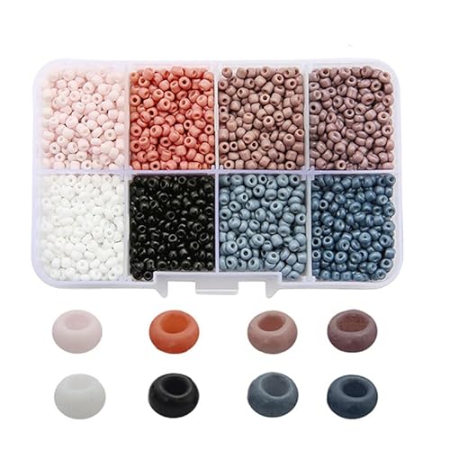 Runde Glas-Rocailles, 3 mm, kleine Glas-Rocailles-Perlen in Box mit 8 Fächern, zum Basteln, für Armbänder, Schlüsselanhängerherstellung, ca. 3400 Stück, Grau Runde Glas-Rocailles, 3 mm, kleine Glas-Rocailles-Perlen in Box mit 8 Fächern, zum Basteln, für Armbänder, Schlüsselanhängerherstellung, ca. 3400 Stück, Grau von Aoktorkit