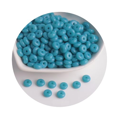 Runde Glasabakusperlen, 3 x 6 mm, kleine Glasperlen zum Basteln, Schlüsselanhängerherstellung, ca. 104 Stück, Pfauenblau, 2 Packungen Runde Glasabakusperlen, 3 x 6 mm, kleine Glasperlen zum Basteln, Schlüsselanhängerherstellung, ca. 104 Stück, Pfauenblau, 2 Packungen von Aoktorkit