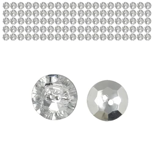 Runde Knöpfe aus Acryl, Strass, 11,5 mm, 2 Löcher, Knöpfe für Kleidung, Nähen, DIY-Projekte, 100 Stück von Aoktorkit