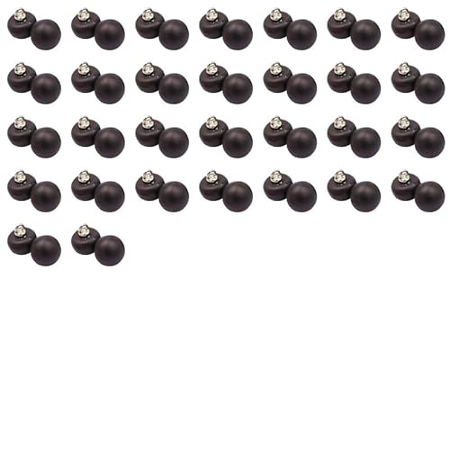 Runde Perlen-Nähknöpfe, 10 mm, schwarze Perlen-Dekorationsknöpfe mit Schaft für Handwerk, Pullover, Hemd, 30 Stück von Aoktorkit