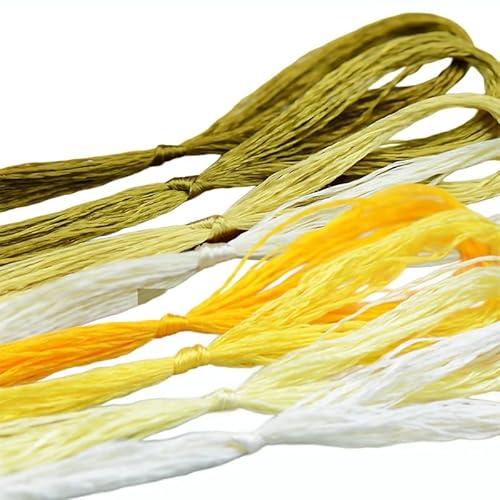 Stickgarn, Maulbeerseide, Kreuzstichgarn, Stickgarn zum Nähen, Knoten, Gelb, 8 Stück von Aoktorkit
