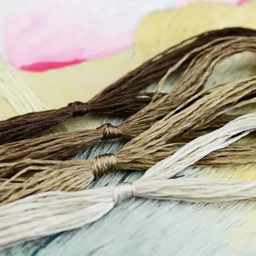 Stickgarn aus Maulbeerseide, Kreuzstichgarn, Olivgrau, zum Sticken, Nähen, Knoten, 4 Stück Stickgarn aus Maulbeerseide, Kreuzstichgarn, Olivgrau, zum Sticken, Nähen, Knoten, 4 Stück von Aoktorkit