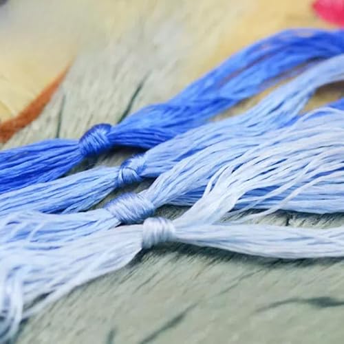 Stickgarn aus Maulbeerseide, Kreuzstichgarn, himmelblau, zum Sticken, Nähen, Knoten, 4 Stück von Aoktorkit