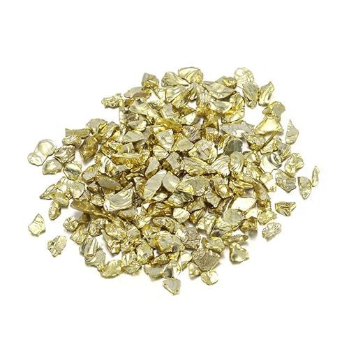 Zerkleinertes Glas, Hellgold, unregelmäßige Metallic-Chips, zerbrochene Glaschips zum Basteln, Glaskies für mikroskopische Landschaftsgestaltung, Dekoration, 1–4 mm, 50 g Zerkleinertes Glas, Hellgold, unregelmäßige Metallic-Chips, zerbrochene Glaschips zum Basteln, Glaskies für mikroskopische Landschaftsgestaltung, Dekoration, 1–4 mm, 50 g von Aoktorkit