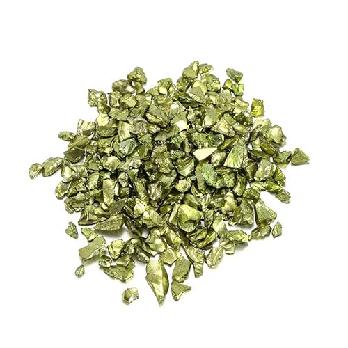 Zerkleinertes Glas, grün, unregelmäßige Metallic-Chips, zerbrochene Glaschips zum Basteln, Glaskies für mikroskopische Landschaftsgestaltung, Dekoration, 1–4 mm, 50 g Zerkleinertes Glas, grün, unregelmäßige Metallic-Chips, zerbrochene Glaschips zum Basteln, Glaskies für mikroskopische Landschaftsgestaltung, Dekoration, 1–4 mm, 50 g von Aoktorkit