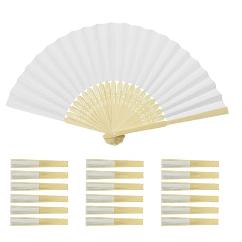36 Stücke Handfächer Faltventilator, AolKee Weiß fächer, gastgeschenke Hochzeit, Hochzeit deko, fächer Hochzeit 36 Stücke Handfächer Faltventilator, AolKee Weiß fächer, gastgeschenke Hochzeit, Hochzeit deko, fächer Hochzeit von AolKee