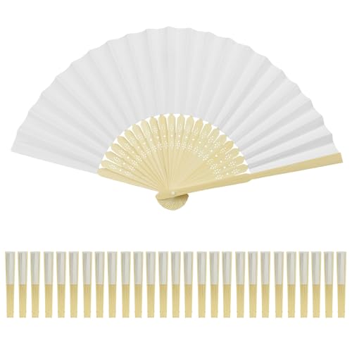 AolKee 28 Stücke Handfächer Faltventilator, Weiß fächer, gastgeschenke Hochzeit, Hochzeit deko, fächer Hochzeit AolKee 28 Stücke Handfächer Faltventilator, Weiß fächer, gastgeschenke Hochzeit, Hochzeit deko, fächer Hochzeit von AolKee