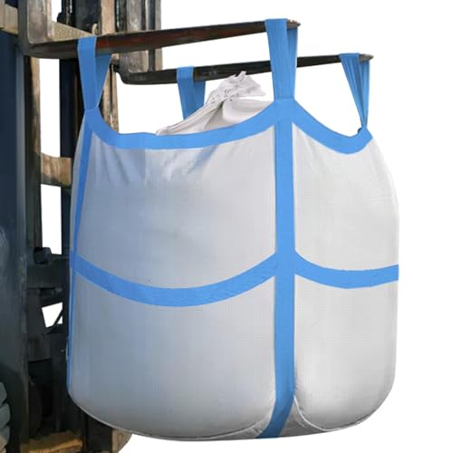 1 Packung Aolikebao FIBC Großbeutel, 80 cm L x 80 cm B x 100 cm H, 1,5 kg SWL Sicherheitsfaktor 3:1, gewebte Polypropylen-Tasche, flache X-Unterseite von Aolikebao