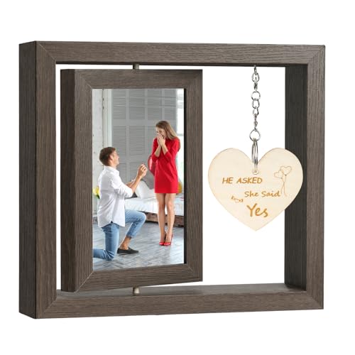 Aolso Bilderrahmen Holz, Holz Drehbare Fotorahmen, Doppelseitigen Fotorahmen Drehen mit Herz Deko, Bilderrahmen für Paare, Geschenke für Verliebte, für BüRo Deko, Zuhause, Schreibtisch (Vorschlag) Aolso Bilderrahmen Holz, Holz Drehbare Fotorahmen, Doppelseitigen Fotorahmen Drehen mit Herz Deko, Bilderrahmen für Paare, Geschenke für Verliebte, für BüRo Deko, Zuhause, Schreibtisch (Vorschlag) von Aolso