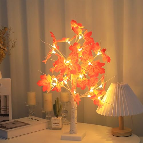 Aolyty LED Simulierte Baum Lichterkette Weihnachten Festival Lampe Warm Ahornblatt Dekorative Licht (Weiß) von Aolyty