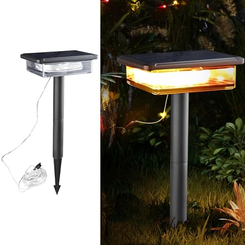 Aolyty LED-Solar-Lichterkette, bunte Wandleuchte, wasserdichte Solar-Lichterkette für Bäume, Terrasse, Zaun, Hochzeit, Party von Aolyty