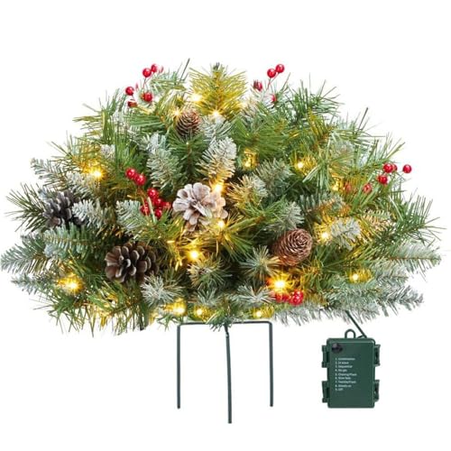Aolyty LED-Weihnachtsbeleuchtung, batteriebetrieben, dekorative Lichterkette, Innen- und Außenbereich, künstliches Ornament (weiß) von Aolyty