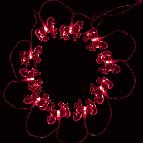 Aolyty Pferde-Batterie-Lichterkette, Weihnachtsdekoration, mehrfarbig, 1,6 m mit 10 LEDs, flexibles DIY-Licht für Festival (rot, pferd) von Aolyty