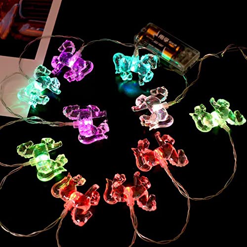 Aolyty Pferde-Batterie-Lichterkette, Weihnachtsdekoration, mehrfarbig, 1,6 m mit 10 LEDs, flexibles DIY-Licht für Festival (RGB, Pferd) von Aolyty