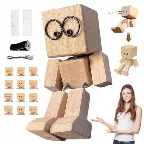 Wackelnder Holzmann, Schüttelmann Holz mit 12 magnetischen Ausdrücken, Charmante kleine Holzfigur, Wackelnder Holzfigur, Shaking Wooden Man Figur, Schüttelnde Holzmann Figur, Wobbling Wooden Figures Wackelnder Holzmann, Schüttelmann Holz mit 12 magnetischen Ausdrücken, Charmante kleine Holzfigur, Wackelnder Holzfigur, Shaking Wooden Man Figur, Schüttelnde Holzmann Figur, Wobbling Wooden Figures von Aomantic Sarl